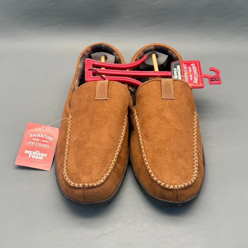 Men's Brown Signature Levi Strauss Slipper Loafer Size XL (13-14)